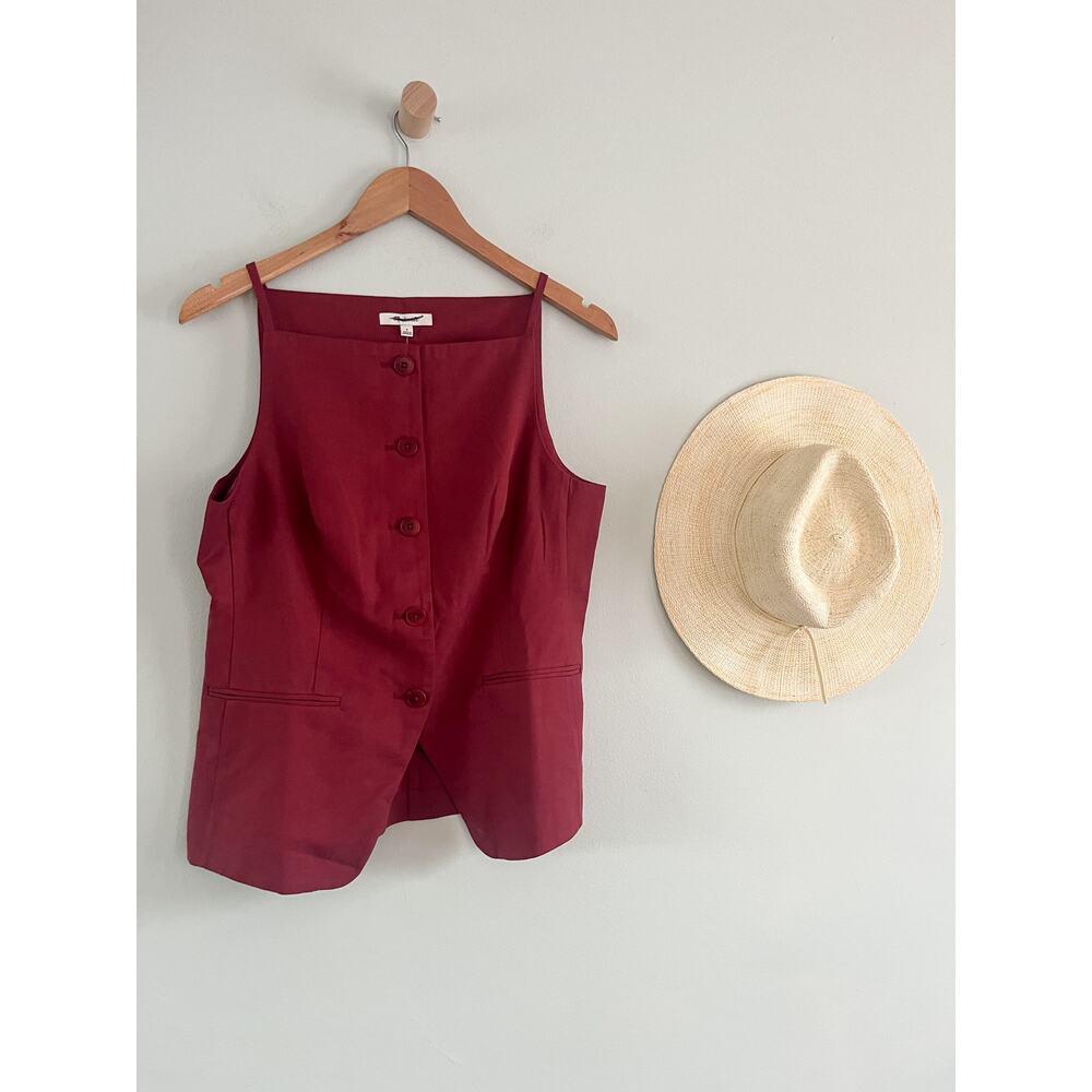 Madewell Rust Button-Front Top - image 2